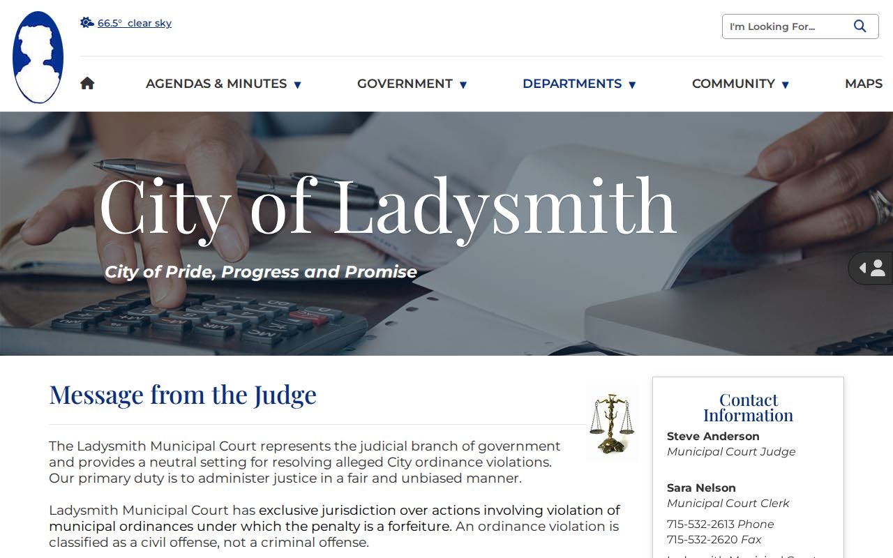 Ladysmith court docket municipal jurisdiction and clerk information